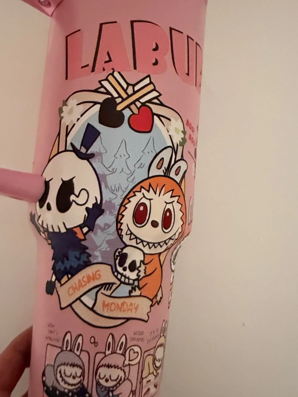 Stanley Pink Labubu 40oz Handle Quencher Tumbler - Picture 7 of 16